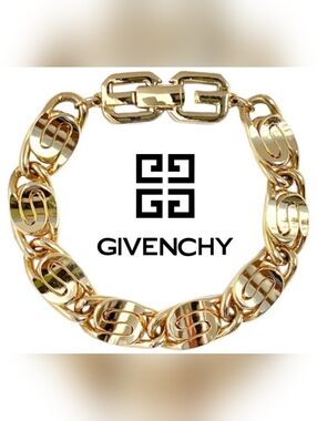 Givenchy Signed Luxe Polished Gold Curvy Link Chain Bracelet VTG Rare VHTF MINT!